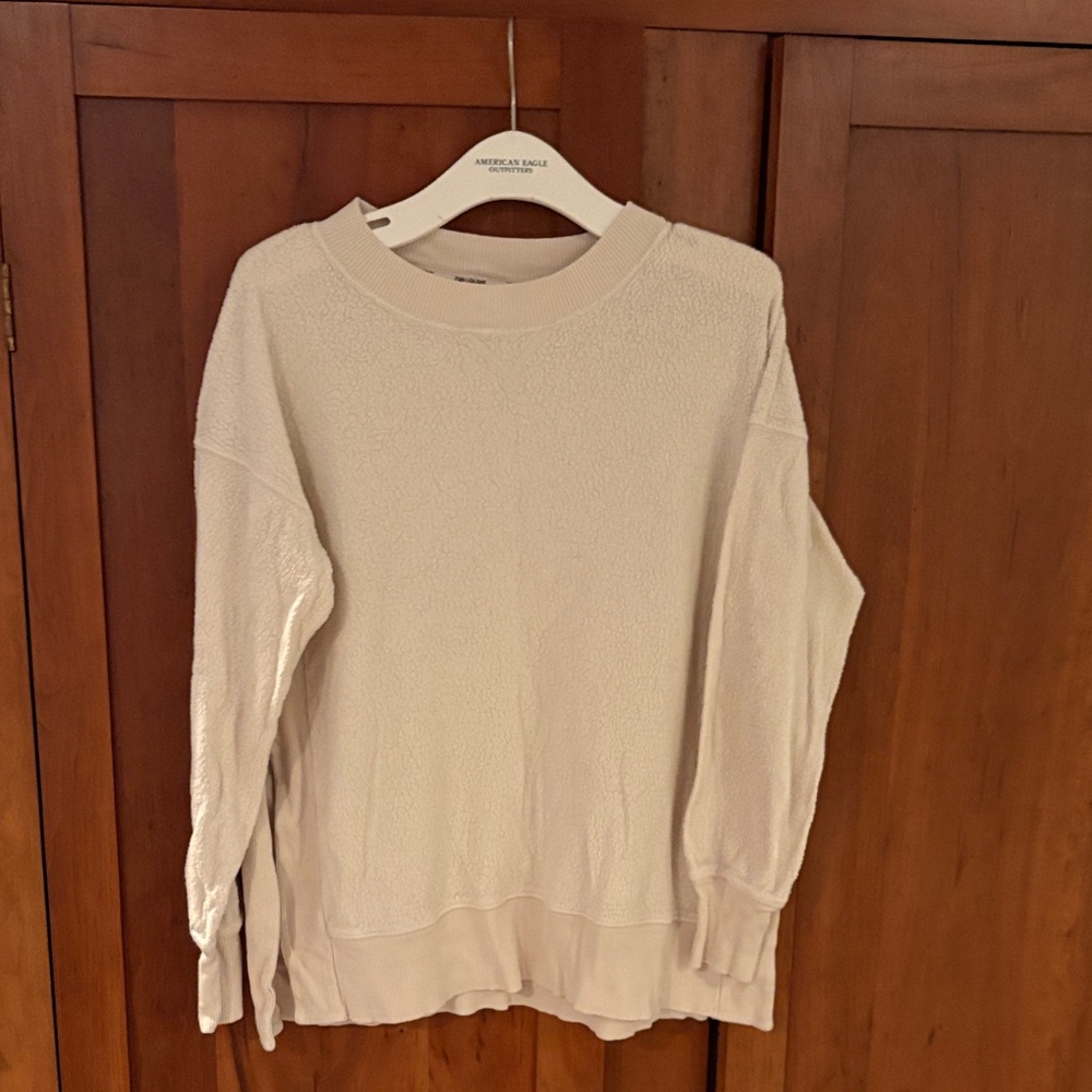 Aerie Women's Cream Crew Neck Sweater
